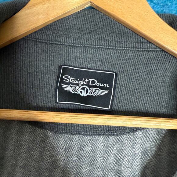 Straight Down Men’s 1/4 Zip Louis Martini Sweatshirt – Size L – Gray 100% Cotton - Picture 8 of 16